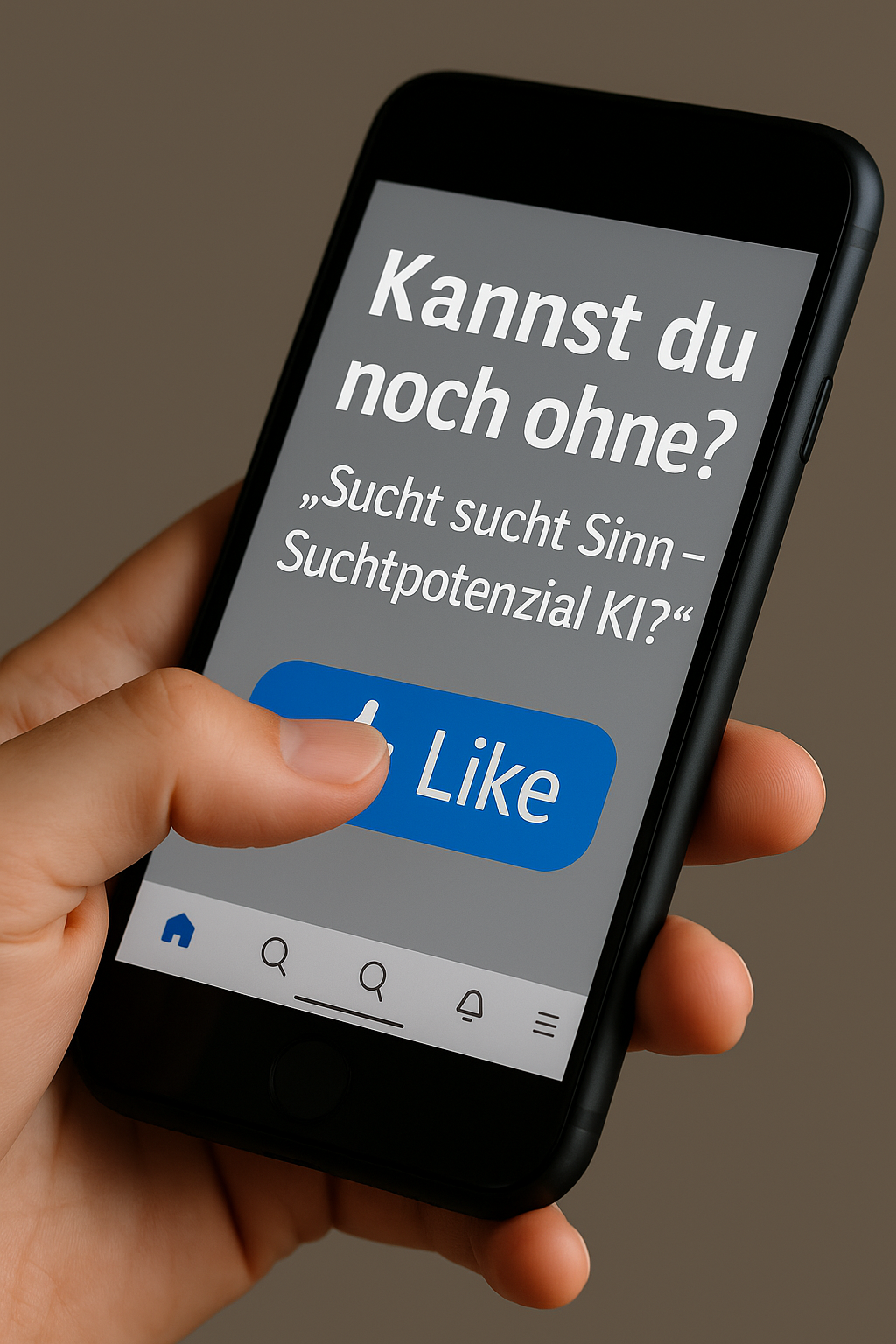 Smartphone mit Like-Button – Suchtpotenzial